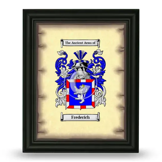 Frederich Coat of Arms Framed - Black