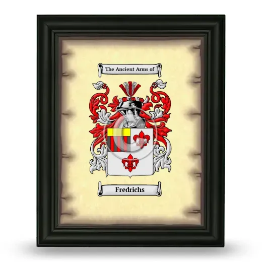 Fredrichs Coat of Arms Framed - Black