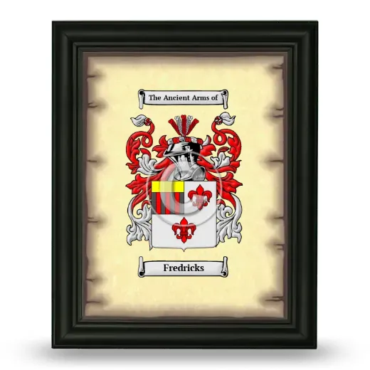 Fredricks Coat of Arms Framed - Black