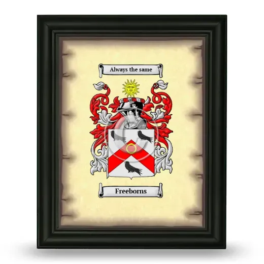 Freeborns Coat of Arms Framed - Black