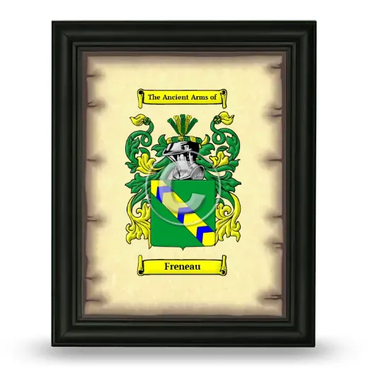 Freneau Coat of Arms Framed - Black