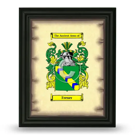 Frener Coat of Arms Framed - Black