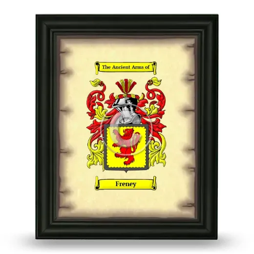 Freney Coat of Arms Framed - Black