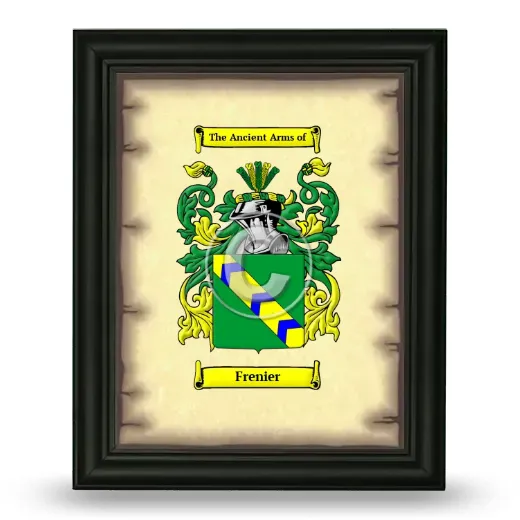 Frenier Coat of Arms Framed - Black