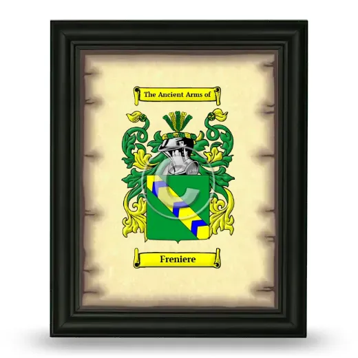 Freniere Coat of Arms Framed - Black