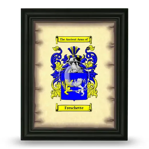 Freschette Coat of Arms Framed - Black