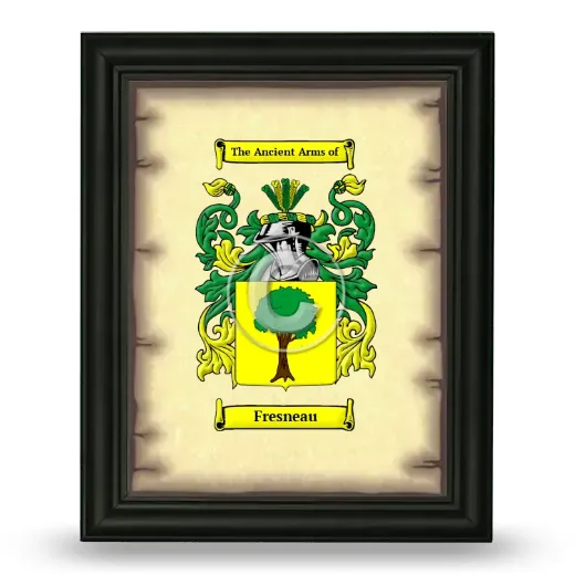 Fresneau Coat of Arms Framed - Black
