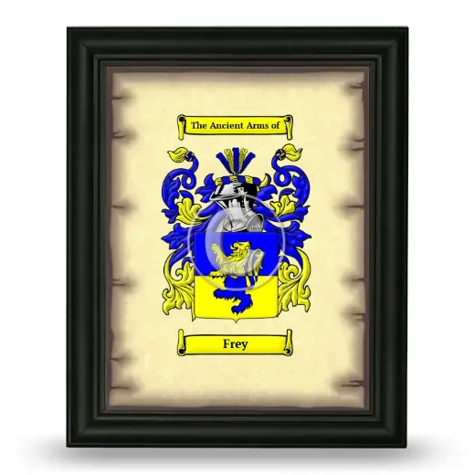 Frey Coat of Arms Framed - Black