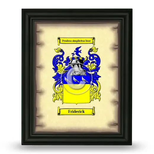 Friderick Coat of Arms Framed - Black