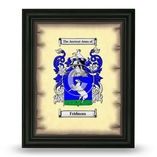 Fridman Coat of Arms Framed - Black