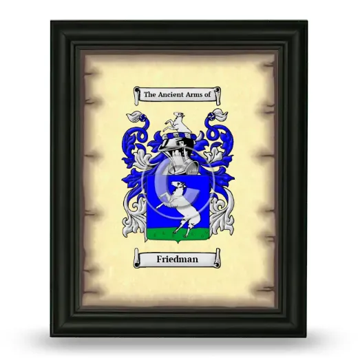Friedman Coat of Arms Framed - Black