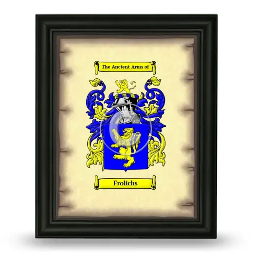 Frolichs Coat of Arms Framed - Black
