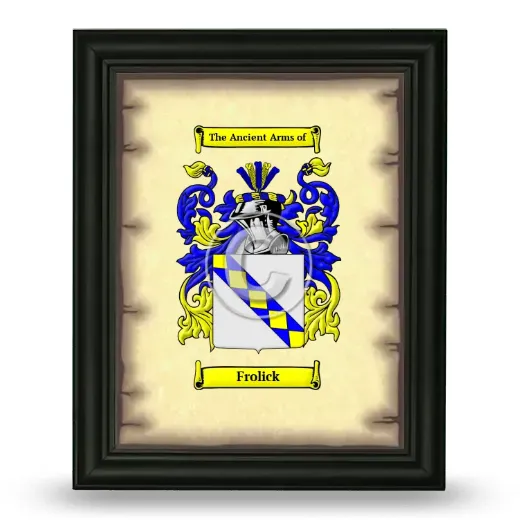 Frolick Coat of Arms Framed - Black