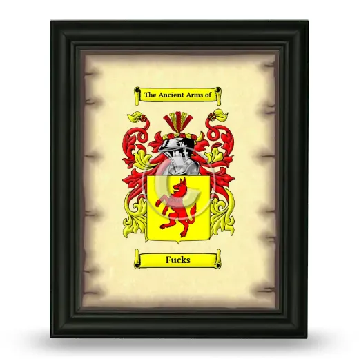 Fucks Coat of Arms Framed - Black