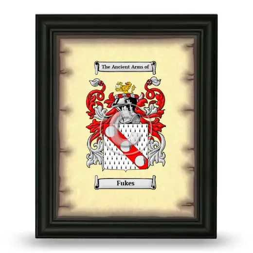 Fukes Coat of Arms Framed - Black