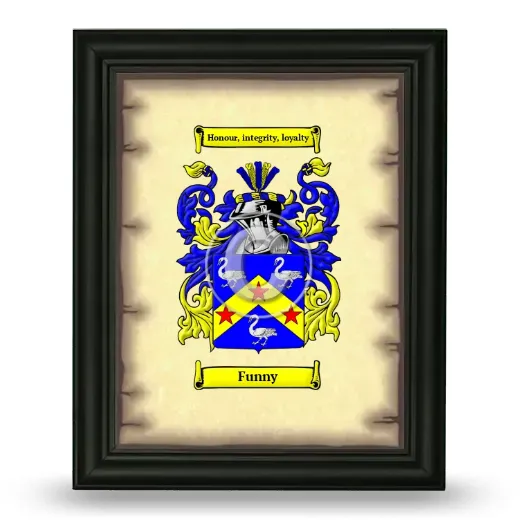Funny Coat of Arms Framed - Black