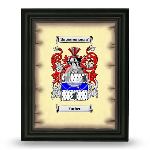 Furber Coat of Arms Framed - Black