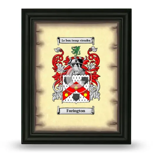 Furington Coat of Arms Framed - Black