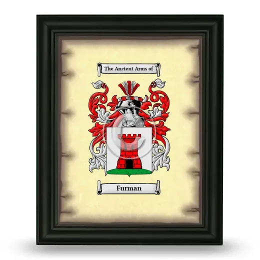 Furman Coat of Arms Framed - Black