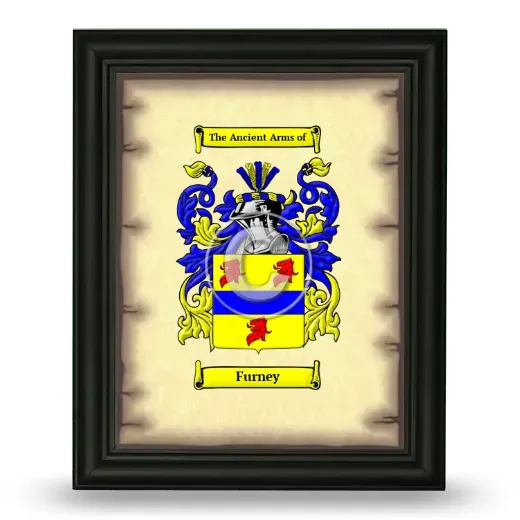 Furney Coat of Arms Framed - Black