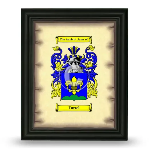 Furrel Coat of Arms Framed - Black