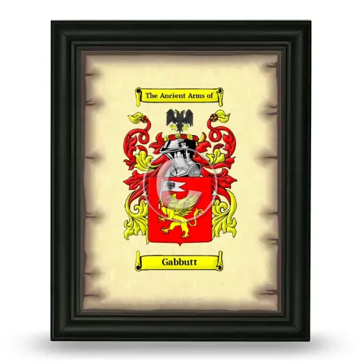 Gabbutt Coat of Arms Framed - Black
