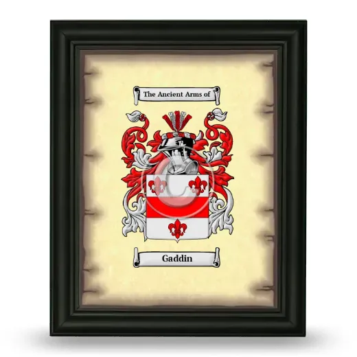 Gaddin Coat of Arms Framed - Black