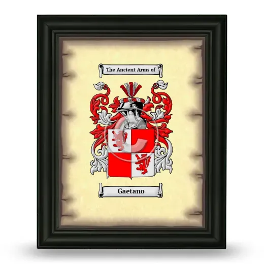 Gaetano Coat of Arms Framed - Black