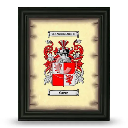 Gaete Coat of Arms Framed - Black