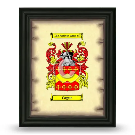 Gagne Coat of Arms Framed - Black