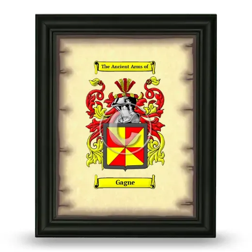 Gagne Coat of Arms Framed - Black
