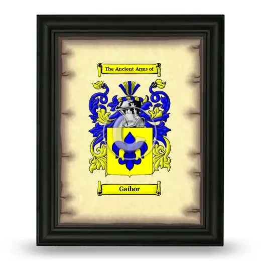 Gaibor Coat of Arms Framed - Black