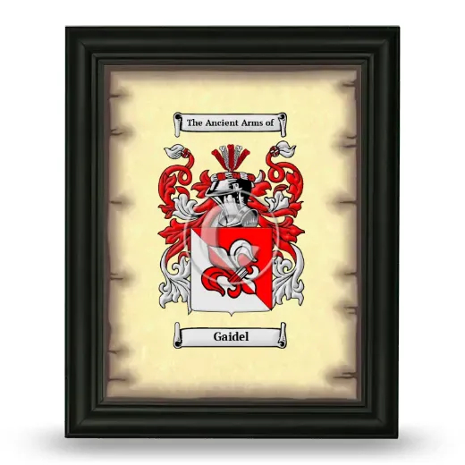 Gaidel Coat of Arms Framed - Black