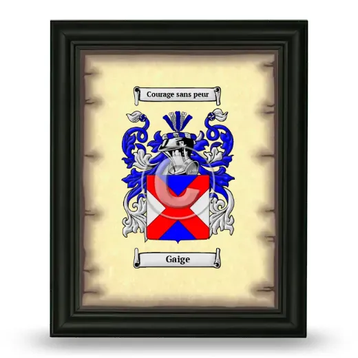 Gaige Coat of Arms Framed - Black