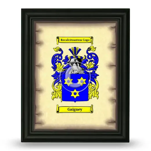 Gaigney Coat of Arms Framed - Black