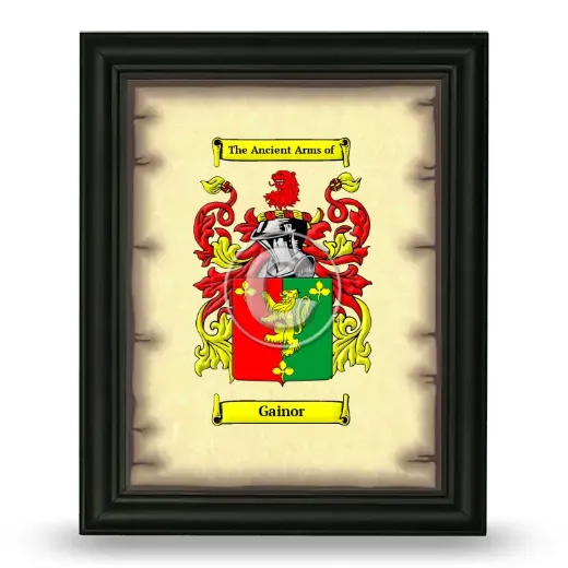 Gainor Coat of Arms Framed - Black