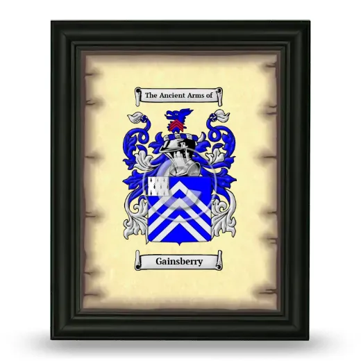 Gainsberry Coat of Arms Framed - Black