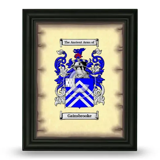 Gainsbrooke Coat of Arms Framed - Black