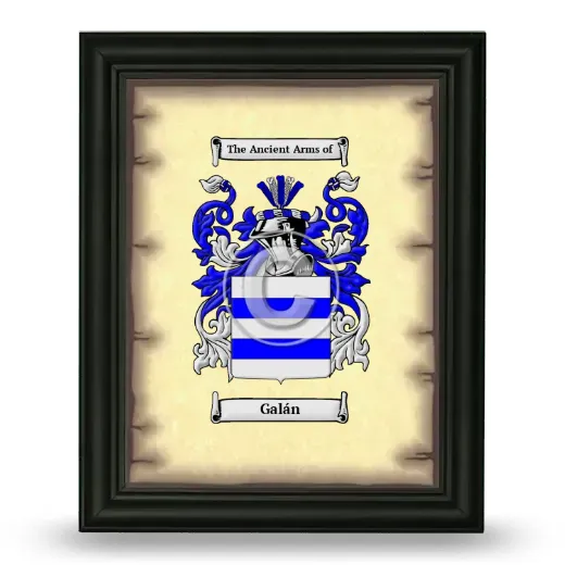 Galán Coat of Arms Framed - Black
