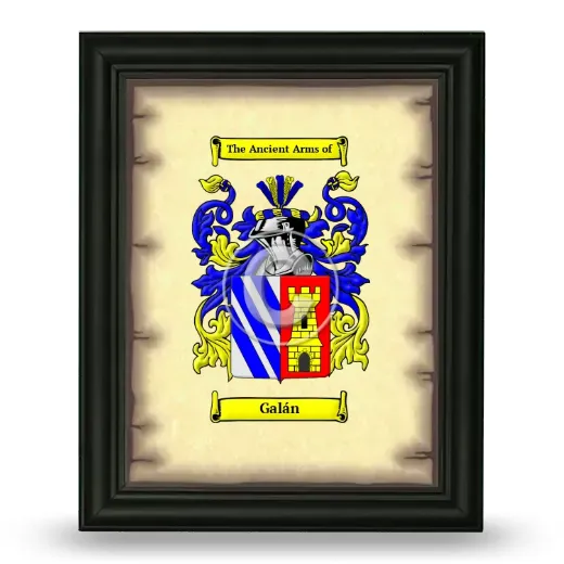 Galán Coat of Arms Framed - Black