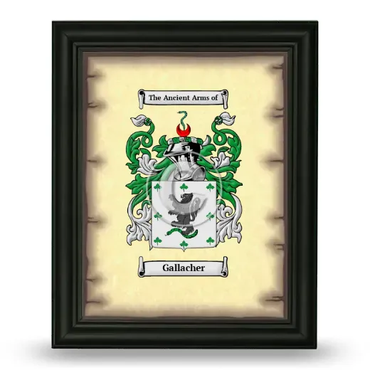 Gallacher Coat of Arms Framed - Black
