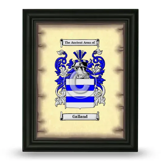 Galland Coat of Arms Framed - Black