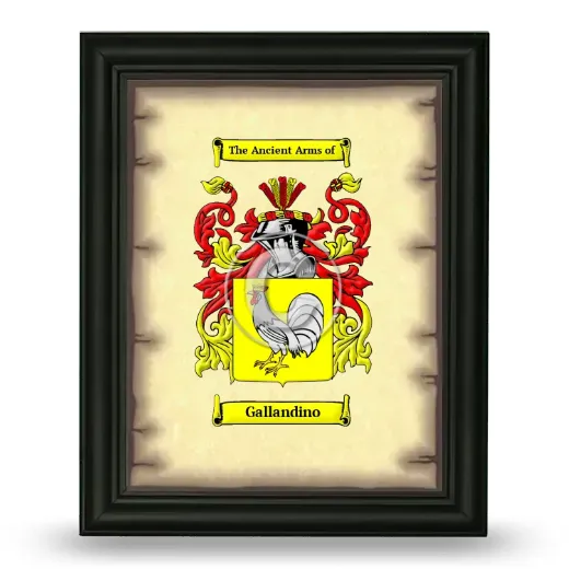 Gallandino Coat of Arms Framed - Black