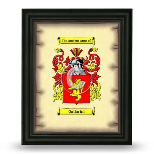 Gallarini Coat of Arms Framed - Black