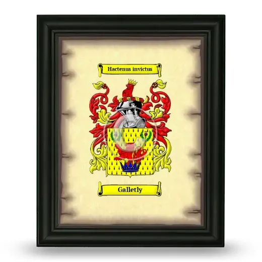 Galletly Coat of Arms Framed - Black
