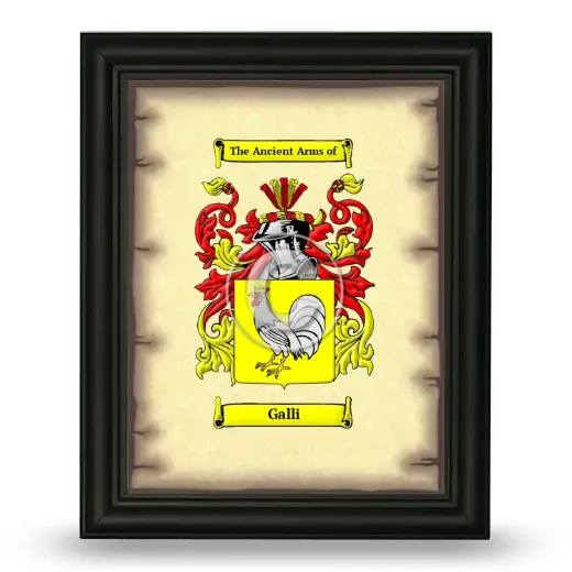 Galli Coat of Arms Framed - Black