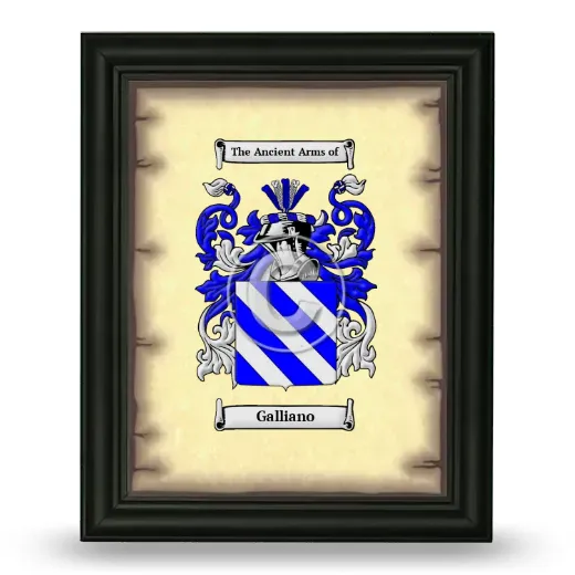 Galliano Coat of Arms Framed - Black