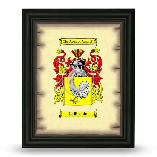 Gallicchio Coat of Arms Framed - Black