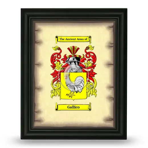 Gallico Coat of Arms Framed - Black