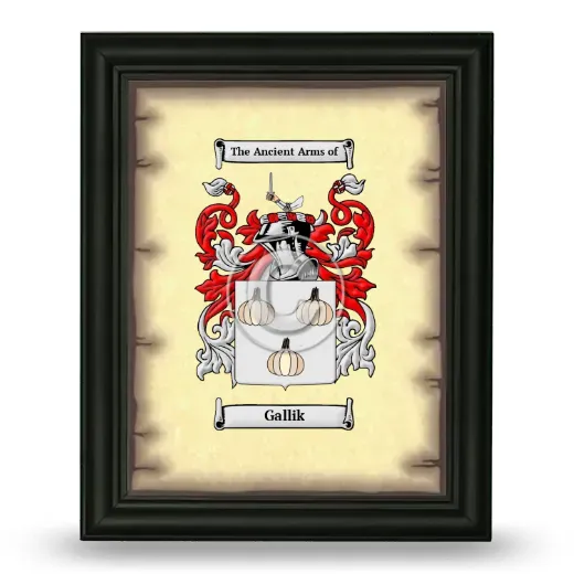 Gallik Coat of Arms Framed - Black